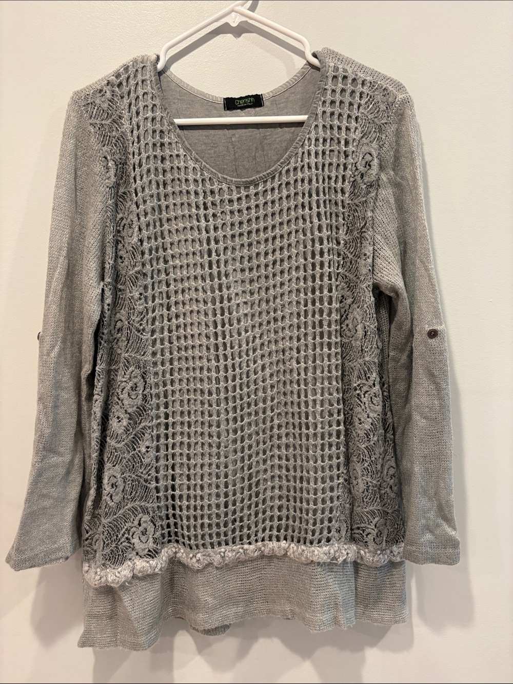 Cherish Grey Top with Black Label 19 ptp